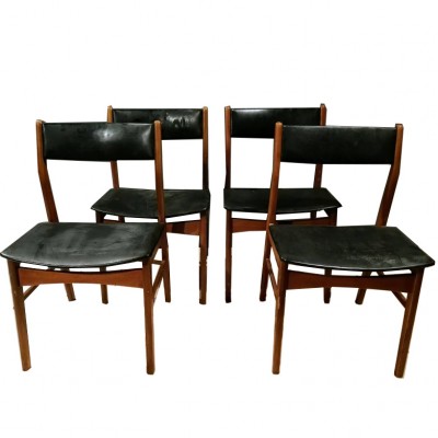 Komplet 4 krzeseł. Skandynawski modernizm. Dania. Lata 60